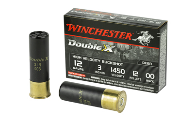 Winchester Ammunition Double X, 12 Gauge, 3", 00 Buck, Buckshot, 12 Pellets, 5 Round Box SB12300