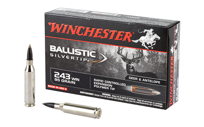Winchester Ammunition Supreme, 243WIN, 95 Grain, Supreme Ballistic Silvertip, 20 Round Box SBST243A