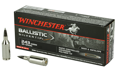 Winchester Ammunition Ballistic Silvertip, 243 Super Short Magnum, 95 Grain, Poly Tip, 20 Round Box SBST243SSA