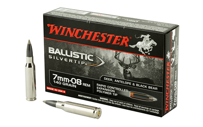 Winchester Ammunition Ballistic Silvertip, 7MM-08, 140 Grain, 20 Round Box SBST708