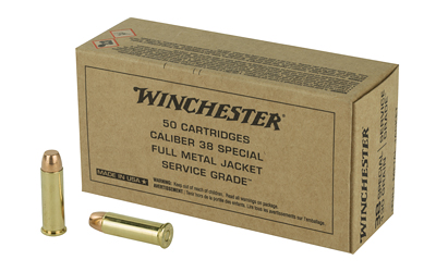 Winchester Ammunition Service Grade, 38 Special, 130 Grain, Full Metal Jacket, 50 Round Box SG38W