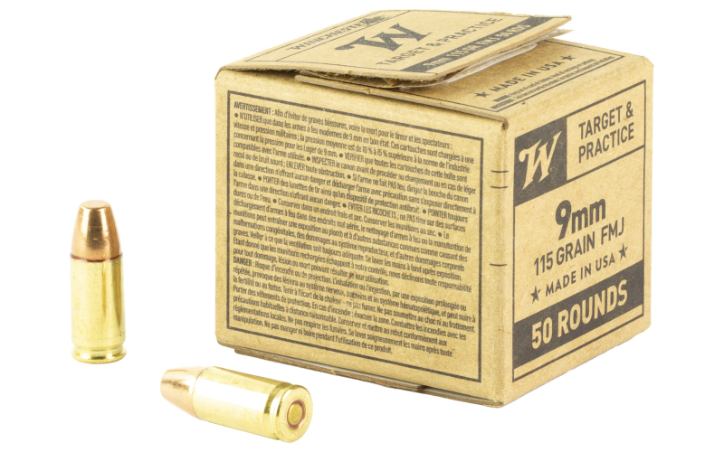 Winchester Ammunition Service Grade, 9mm, 115 Grain, Full Metal Jacket, 50 Round Box SG9W50