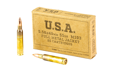 Winchester Ammunition M193, 556NATO, 55 Grain, Full Metal Jacket, 20 Round Box SGM193KW
