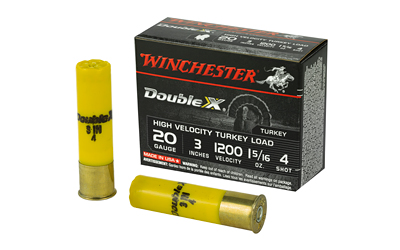 Winchester Ammunition Double X High Velocity, Turkey, 20 Gauge, 3", #4, 1 5/16oz, 10 Round Box STH2034