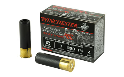 Winchester Ammunition Long Beard XR, 12 Gauge 3", #4, 1-7/8oz, Shot-Lok with Lead Shot, 10 Round Box STLB123M4