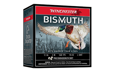 Winchester Ammunition Bismuth, 12 Gauge 3", #4, 1 3/8 oz, Shotshell, 25 Round Box SWB1234