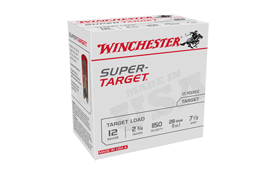 Winchester Ammunition Super Target, 12 Gauge 2.75", #7.5 Shots, 1 oz, Shotshell, 25 Round Box TRGT11507