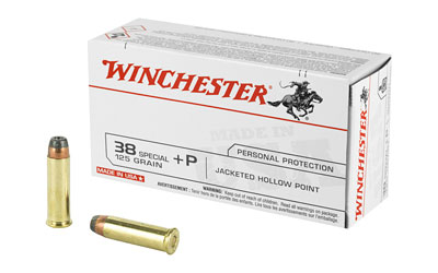 Winchester Ammunition USA, 38 Special, 125 Grain, Jacketed Hollow Point, +P, 50 Round Box USA38JHP