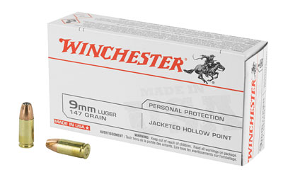 Winchester Ammunition USA, 9MM, 147 Grain, Jacketed Hollow Point, 50 Round Box USA9JHP2