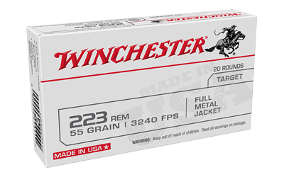 Winchester Ammunition USA Target, 223 Remington, 55 Grain, Full Metal Jacket, 20 Round Box W223K