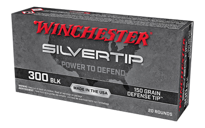 Winchester Ammunition Silvertip, 300 Blackout, 150 Grain, Polymer Tip, 20 Round Box W300ST
