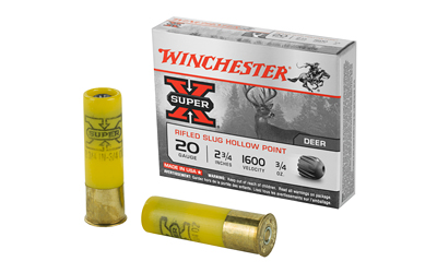 Winchester Ammunition Super-X, 20 Gauge, 2.75", 0.75 oz., Slug, 5 Round Box X20RSM5