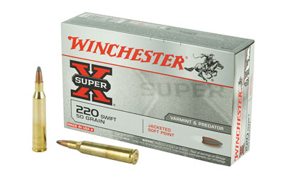 Winchester Ammunition Super-X, 220 Swift, 50 Grain, Pointed Soft Point, 20 Round Box X220S