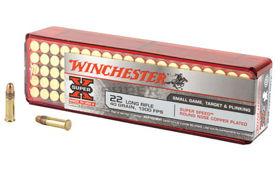 Winchester Ammunition Super-X, 22LR, 40 Grain, Super Speed Round Nose, Copper Plated, 100 Round Box X22LRSS1