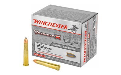 Winchester Ammunition Varmint X, 22 Hornet, 35 Grain, Polymer Tip, 20 Round Box X22P