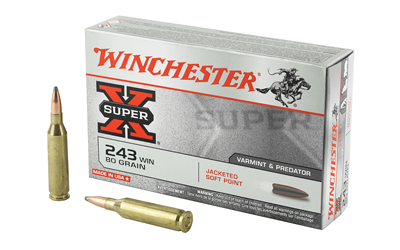 Winchester Ammunition Super-X, 243WIN, 80 Grain, Jacketed Soft Point, 20 Round Box X2431