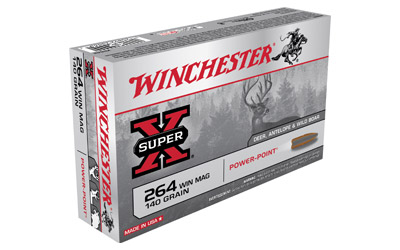 Winchester Ammunition Super-X, 264WIN, 140 Grain, Power Point, 20 Round Box X2642