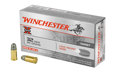 Winchester Ammunition Super-X, 32 S&W, 85 Grain, Lead Round Nose, 50 Round Box X32SWP