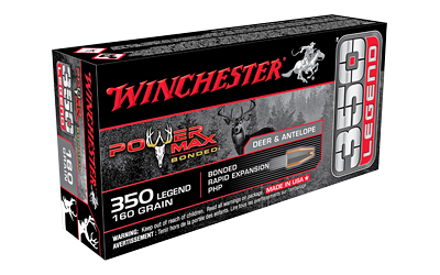 Winchester Ammunition Power Max Bonded, 350 Legend, 160 Grain, Bonded Hollow Point, 20 Rounds X3501BP