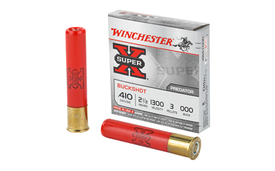 Winchester Ammunition Super-X, 410 Gauge, 2.5", 000 Buckshot, 3 Pellets,5 Round Box XB41000