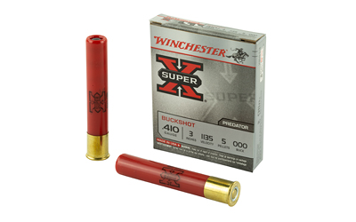 Winchester Ammunition Super-X, 410 Gauge, 3", 000 Buckshot, 5 Pellets,5 Round Box XB413