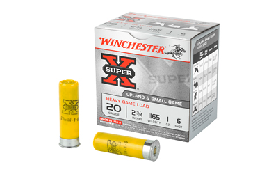 Winchester Ammunition Super-X, 20 Gauge, 2.75", Heavy Game Load, #6, 1 oz., Shotshell, 25 Round Box XU20H6