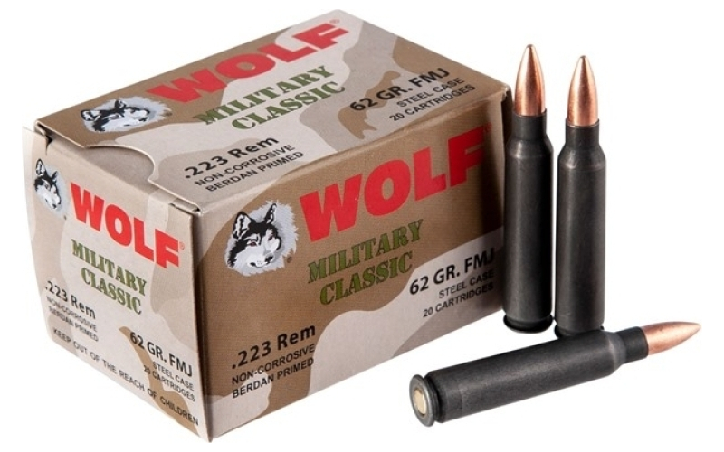 Wolf 223 remington 62gr full metal jacket 20/box