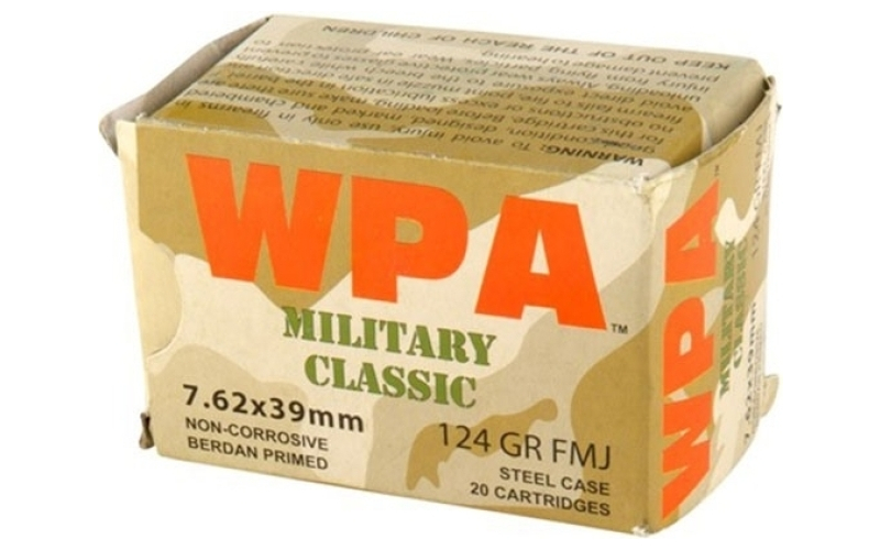 Wolf 7.62x39mm 124gr bimetal full metal jacket 20/box