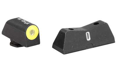 XS Sights DXT2 Big Dot Tritium Front, White Stripe Express Rear, Fits Glock 42/43, Green with Yellow Outline GL-0011S-5Y