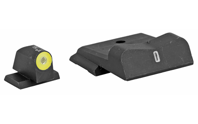 XS Sights DXT2 Big Dot Tritium Front, White Stripe Express Rear, Fits S&W M&P Full Size and Compact, Green with Yellow Outline SW-0029S-5Y