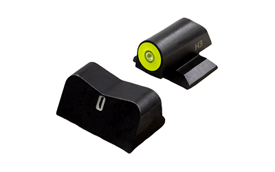 XS Sights DXT2 Big Dot, Tritium Night Sight, For S&W M&P 2.0 Optics Ready Compact/Fullsize, Standard Height, Yellow Front Outline, Green Tritium Front/Rear SW-0039S-5Y