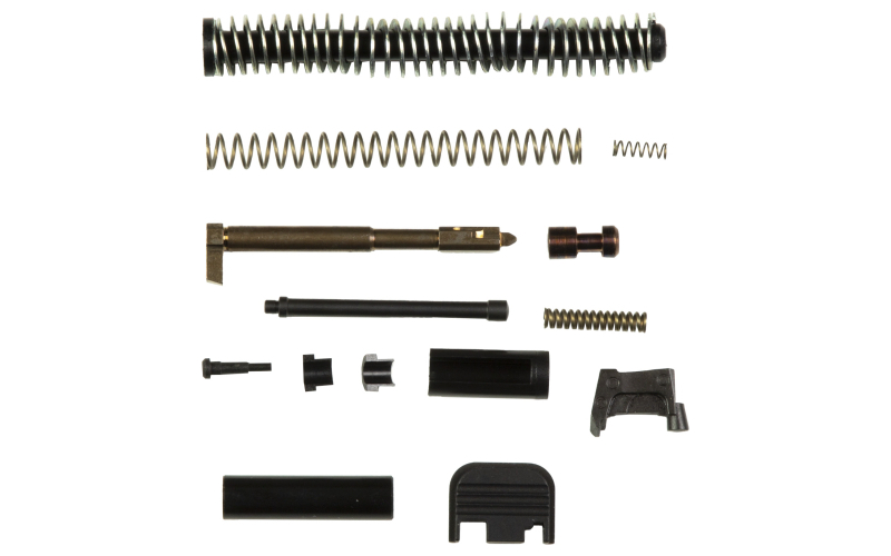 Zaffiri Precision UPK, Upper Parts Kit, For Glock 17/34 Gen 1-3, Includes Firing Pin and Spring, Firing Pin Spacer Sleeve, Firing Pin Channel Liner, Spring Cups, Safety Plunger and Spring, Extractor, Extractor Depressor Plunger Assembly, Slide Recoil Cover Plate, Guide Rod 17.34.UPK