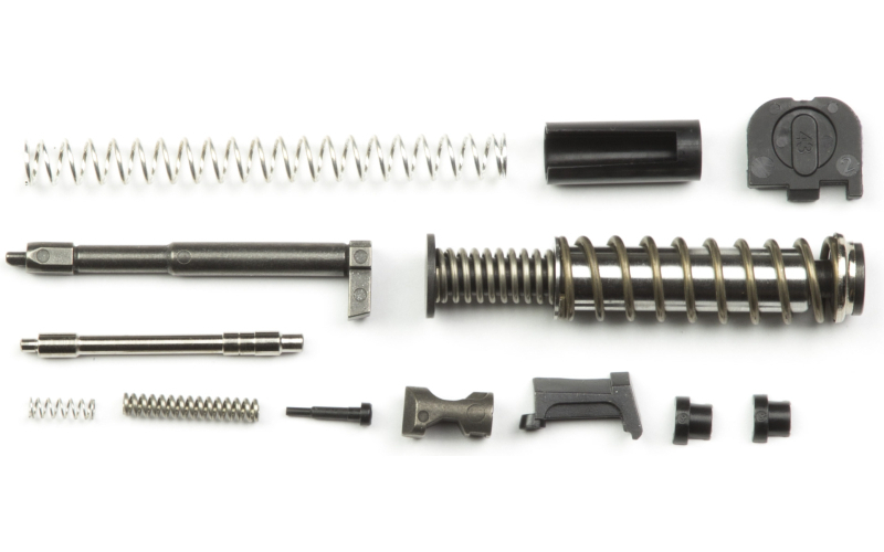 Zaffiri Precision UPK, Upper Parts Kit, For Glock 43/43X/48, Includes Firing Pin and Spring, Spring Cups, Safety Plunger and Spring, Extractor w/LCI, Extractor Deprssor Plunger Assembly, Slide Recoil Cover Plate, Recoil Spring Assembly (Guide Rod) G43.UPK
