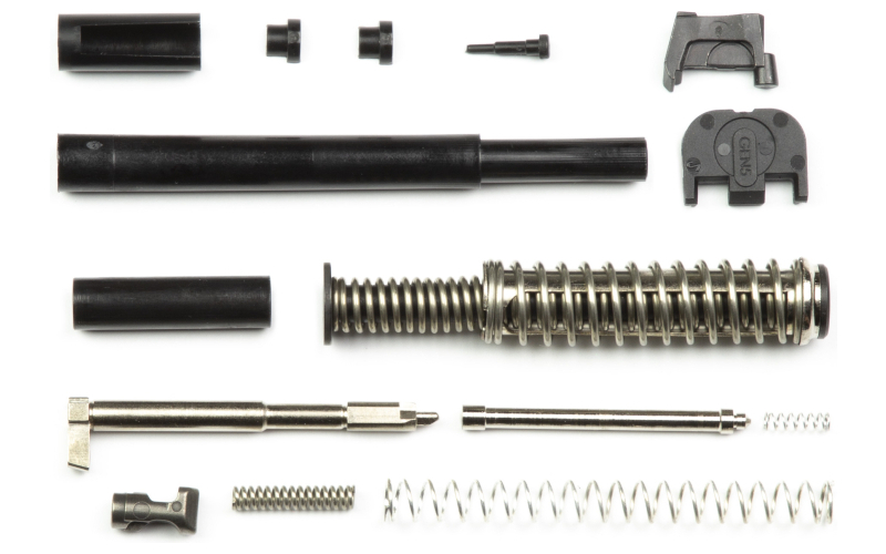 Zaffiri Precision UPK, Upper Parts Kit, For Glock 19 Gen 5, Includes Firing Pin and Spring, Firing Pin Spacer Sleeve, Firing Pin Channel Liner, Spring Cups, Safety Plunger and Spring, Extractor, Extractor Depressor Plunger Assembly, Slide Recoil Cover Plate, Stainless Steel Guide Rod UPK.19.5