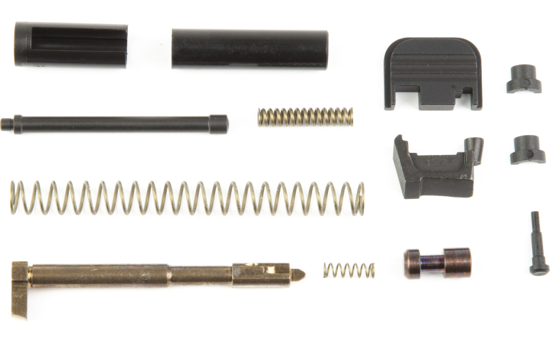 Zaffiri Precision UPK, Upper Parts Kit, Does not Include Guide Rod, For Glock 17/19/26/34 Gen 1-4, Includes Firing Pin and Spring, Firing Pin Spacer Sleeve, Firing Pin Channel Liner, Spring Cups, Safety Plunger and Spring, Extractor, Extractor Depressor Plunger Assembly, Slide Recoil Cover Plate UPK