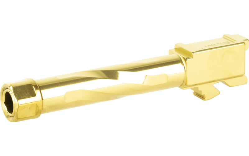Zaffiri Precision Pistol Barrel, Threaded 1/2x28, 9MM, 4.02", TiN Finish, Gold, For Glock 19 Gen 1-5 ZP19BTG