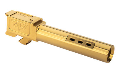 Zaffiri Precision Ported Pistol Barrel, 40 S&W, 3.9", Titanium Nitride Finish, Gold, For Glock 23 Gen 1-3 ZP.23BPG