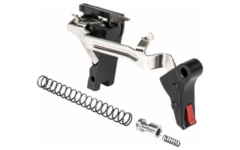 ZEV Technologies Pro flat face trigger drop-in kit glock g4 9mm blk/red
